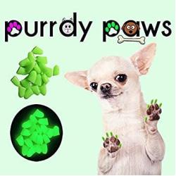 Purrdy Paws 40-Pack Soft Nail Caps for Dog Claws Ultra Glow