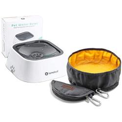 LumoLeaf No Spill Dog Water Bowl for Dogs+ Collapsible Dog Bowl, Portable Slobber Stopper Water Bowl for Traveling, Eco-Friendly Water& Food Feeder for Dogs/Cats/Pets.