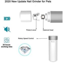 MASALING Dog Nail Grinder Trimmer Pet Nail Grinder Stepless Speed Regulation Cat Claw Clippers Electric Dog Nail File with Powerful Painless Paws Grooming & Smoothing for Large/Meduim/Small Animals