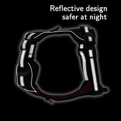 FOSSMAO No Pull Dog Harness Adjustable Reflective Oxford Easy Control Medium Large Dog Harness with A Free Dog pet Collar Lights