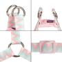 PetLoft Dog Harness, Soft Texture Adjustable Dog Harness in Funny Print Dual Stainless Steel Rings and Durable Easy Leash Clip (S, Pink)