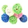 emours Kitten Puppy Pet Weave Rattan Bamboo Ball Toys Squeaking Interactive Scratch Catch Crazy Cat Toys, 12 Pack, Vary Colors