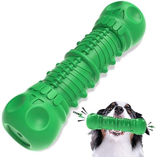 KUSSONLI Dog Chew Toys for Indestructible Aggressive Chewers Large Breed-Durable Dog Toothbrush Teeth Cleaning,Natural Rubber,Green