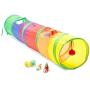 Cat Tunnel for Indoor Cats, Includes Storage Bag and Toys (45 x 10 in, 6 Pieces)