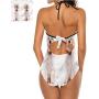 Two Piece Sexy Swimsuit Dog Silhouette Great for Trip to Hawaii