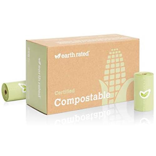 Earth Rated Compostable Dog Poop Bags - Plant-Based Poop Bags For Dogs | 225 Unscented Dog Waste Bags - Vegetable-Based | Leak-Proof