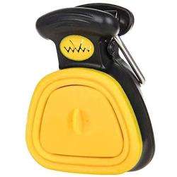 HJJ Portable Dog Scooper Pooper, Expandable Sanitary Dog Waste Pick Up with Carabiner Bag Yellow,
