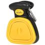 HJJ Portable Dog Scooper Pooper, Expandable Sanitary Dog Waste Pick Up with Carabiner Bag Yellow,