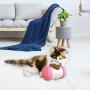 Mekek Interactive Food Treat Ball Bowl Toy Funny Pet Shaking Leakage Food Container Dog Cat Slow Feed Toy Blue