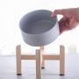 LIONWEI LIONWELI Ceramic Elevated Raised Cat Bowl with Wood Stand No Spill Pet Food Water Feeder Cats Small Dogs