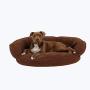 Carolina Pet Quilted Bolster Bed for Pets with Moisture Barrier Protection, Medium, Red