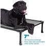 Veehoo Chew Proof Elevated Dog Bed - Cooling Raised Pet Cot for Large Dog - Rustless Aluminum Frame and Durable Textilene Mesh Fabric, Unique Designed No-Slip Feet for Indoor or Outdoor Use