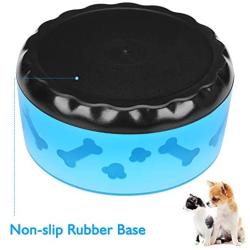 Ordermore Acrylic Dog Bowl with Rubber Base for Small/Medium Dogs,Non-Skid Deep Dog Bowl,Anti-bite Pet Feeder Bowl and Water Bowl,Holds 36 Ounce,Blue