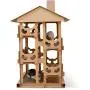 Corrugated Paper Stable Cat House,Scratching Board Cat Furniture Cat Tree Tower Cat Nest Toy Can Multi-Places for Play Sleep Grinding Claws