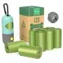 Dog Poop Bags Dispenser with Built-in LED Flashlight and Leash Clip, Home Compostable Pet Waste Bags, Leak-Proof, Eco-Friendly Poop Bags for Dogs