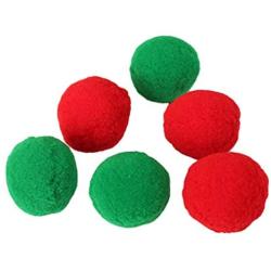 Krimo Pet Supplies, 1.8 Inches Diameter Pet Plush Ball Toys for Cats and Kittens, 1 Pc Handmade Colorful Eco-Friendly Cat Wool Balls, Color Random