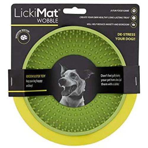 LickiMat Wobble, Dog Slow Feeder Bowl for Boredom and Anxiety Reduction; Perfect for Entertainment, Green