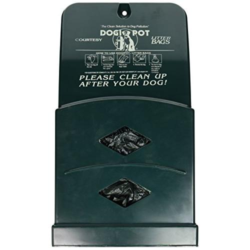 DOGIPOT 1007-2 Junior Bag Dispenser with Litter Bag Rolls, Polyethylene, Forest Green