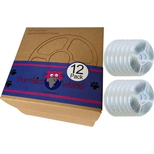 Purrfect World 2L Pet Fountain Replacement Filters - 12 Pack
