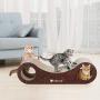 isYoung Large Cat Scratcher Lounge, 30.5 x 11 x 8.5 inchs Unique Cat Scratcher Cardboard Scratch Pad with Built-in Toy Bell