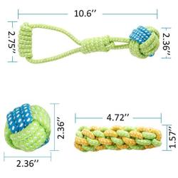 Pet Dogs Cotton Rope Chew Toys Interactive Tug of War Ball Toys for Puppies Teething Clean Aggressive Chewers 3 in 1 Set …