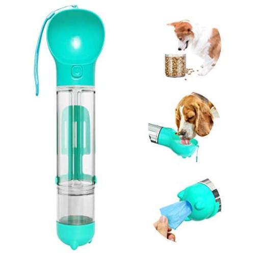 Esing Dog Water Bottle for Walking,Portable Puppy Drink Cup,17oz Pet Travel Water Bowl Dispenser with Food Containers&Garbage Bags