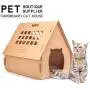 hdee Pet Cat Furniture, Corrugated Foldable Pet House Tower Condo Apartment, with Cat Scratcher Cardboard, Pet Club for Cats & Kittens, Available in Multiple Styles hdee Pet Cat Furniture, Corrugated Foldable Pet House Tower Condo Apartment, with Cat Scratcher Cardboard, Pet Club for Cats & Kittens, Available in Multiple Styles