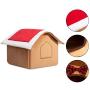 Hollypet Cozy Pet Bed Warm Cave Nest Sleeping Bed Puppy Christmas House for Cats and Small Dogs, Red