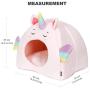 All Fur You Unicorn Style Cat Cave Bed, Cat House for Indoor Cats Cubby Cat Hideaway Dome Bed Cat Tent Pod Igloo Pet Cave Cat Home Pet Cubes Felt Warm Cozy Caves Cat Hut Covered Beds Puppy Houses