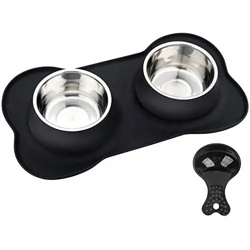 URPOWER Dog Bowls Stainless Steel Dog Bowl with No Spill Dog Food Bowl Non-Slip Silicone Mat Feeder Bowls Pet Bowl for Puppy Small Medium Dogs Cats and Pets URPOWER Dog Bowls Stainless Steel Dog Bowl with No Spill Dog Food Bowl Non-Slip Silicone Mat Feeder Bowls Pet Bowl for Puppy Small Medium Dogs Cats and Pets