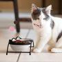 Y YHY Cat Bowls,Elevated Cat Food Water Bowls,Raised Cat Bowls with Stand,Ceramic Pet Dishes for Cats and Small Dogs,12 Ounces,Dishwasher Safe