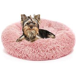 Calming Dog Bed for Small Medium Dogs with placemat Attached - Cozy Pet Bed Set for Pug Dog Puppies and Kitten Cats Collapsible Anti-Dust Anti-Slip