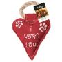 Pavilion Gift Company 45610 Pavilions Pets-Red Heart Shaped Canvas and Rope Dog Squeaky Toy-I Woof You