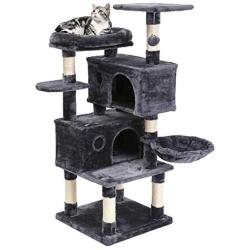 SUPERJARE Cat Tree Condo Furniture with Scratching Posts, Plush Cozy Perch and Dangling Balls, Multi-Level Kitten Tower