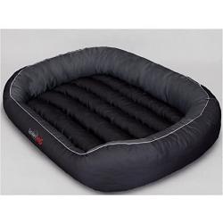 Hobbydog L OWACZS1 Dog Bed Oval L 65 x 60 cm Black with Gray, L, Black, 2.299999999998 kg