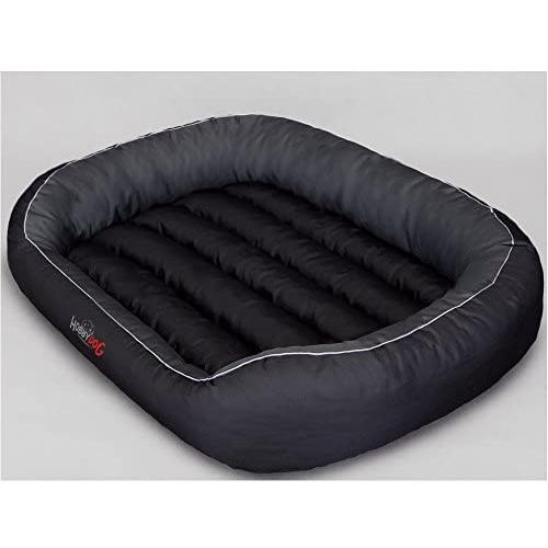 Hobbydog L OWACZS1 Dog Bed Oval L 65 x 60 cm Black with Gray, L, Black, 2.299999999998 kg