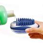 Povinmos Pet Scrubber Shampoo Dispenser Pet Dog Cat Bath & Massage Brush, Silicone Brush Bristle Pet Cleaning Device Wahser Bathing Comb Tool, Blue