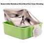 Love Dream Crate Dog Bowl, Stainless Steel Removable Cage Hanging Food Water Bowls with Bolt Holder for Puppy Cat Rabbite Birds
