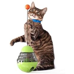 FWQFEW Tumbler cat Toy, Pets Spill The Ball, Cat Toy Ball, Educational Interactive Toys (Color : Green)