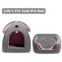 Hollypet Self-Warming 2 in 1 Foldable Comfortable Triangle Cat Bed Tent House, Baby Gray