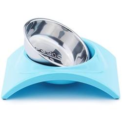 Super Design Dog Cat Bowl Double Stainless Steel Double Bowl for Food and Water Feeder