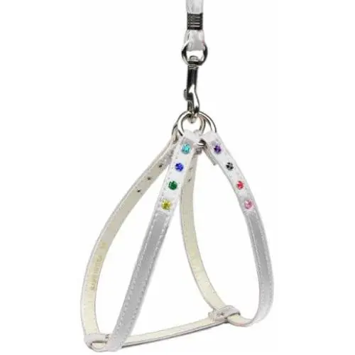 Mirage Pet Product Confetti Step in Harness White 18