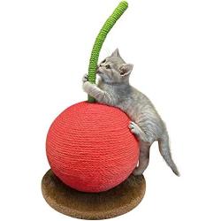 PetFun Cherry Cat Toy Scratching Post, 23-Inch Cat Tree & Tower with Natural Sisal-Covered Scratch Posts for Kittens | Fashion & Durable