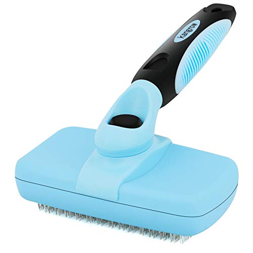 Kangrow Slicker Brush for Long Haired Cats and Dogs, Self Cleaning Pet Grooming Brush for Removing Matted Fur and Tangled Hair