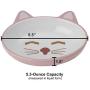 PetRageous 70658 Oval Here Kitty Stoneware Cat Bowl 5.5-Inch Wide and 1.5-Inch Tall Saucer with 5.3-Ounce Capacity and Dishwasher and Microwave Safe is Great for Cats, Pink