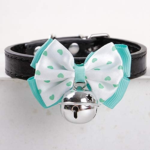 Chenyouwen Pet Toys Great 2 PCS Dog Bow Crown Pendant Silent Bells Cat Collar Pet Collar, Size:M(Blue) (Color : Blue)