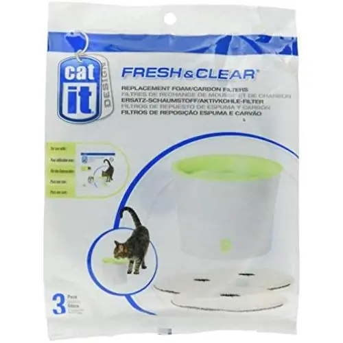 Catit Replacement 3 pack Carbon & Foam Cartridge for Fresh & Clear Water Fountain Catit Replacement 3 pack Carbon & Foam Cartridge for Fresh & Clear Water Fountain
