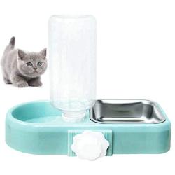 ZYYRT Double Cat Bowls Dog Water and Food Bowl Set Automatic Water Dispenser Bottle Detachable Stainless Steel Feeder Bowl for Cats Small Dog