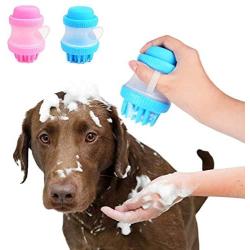 JENRICH 2Pcs Soft Comfortable Pet Bathing Massage Brush, Anti-Skid Rubber Dog Cat Pet Mouse Grooming Shower Bath Brush Massage Comb for Long & Short Hair Medium Large Pets Dogs Cats