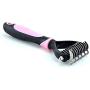 snailmon Double Sided Pet Dematting Rake Comb,6+11 Teeth,Professional Undercoat Rake Brush for Dogs & Cats, Blue/Pink (Pink)